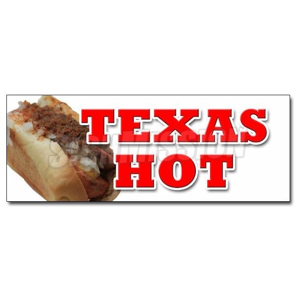 TEXAS HOT DECAL sticker weiner hot dog sausage hotdog supplies, D-36 Texas Hot
